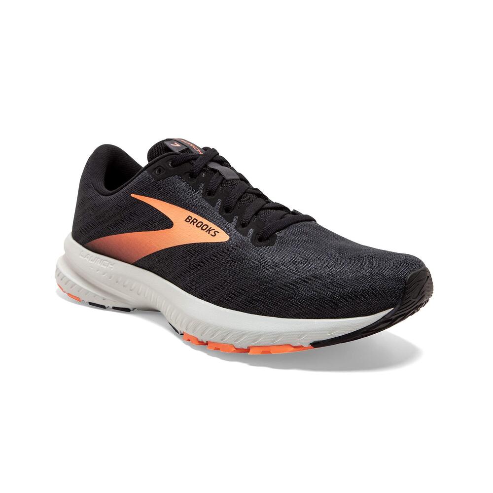 BROOKS WOMENS LAUNCH 7 RUNNING SHOE - CORAL/CLARET/BLUE - B - 6.5